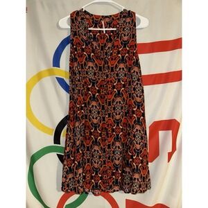 NWT Free People Tunic Top Womens 8 Geometric Orange Blouse Sleeveless